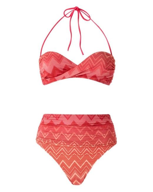 Missoni Red Zigzag Bikini Set