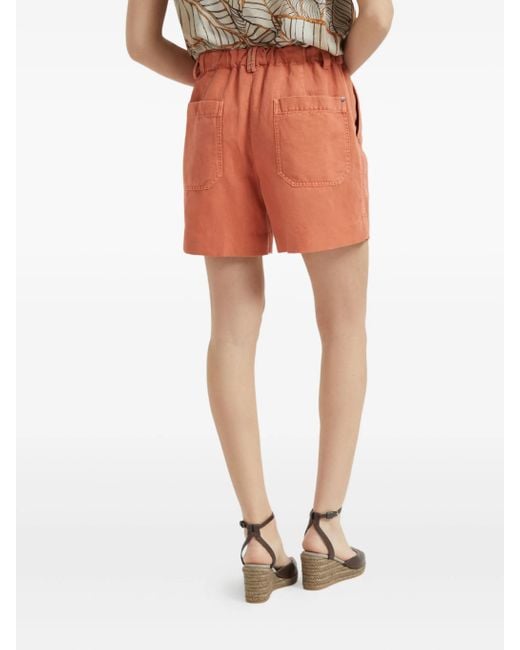 Brunello Cucinelli Orange Pleated Shorts