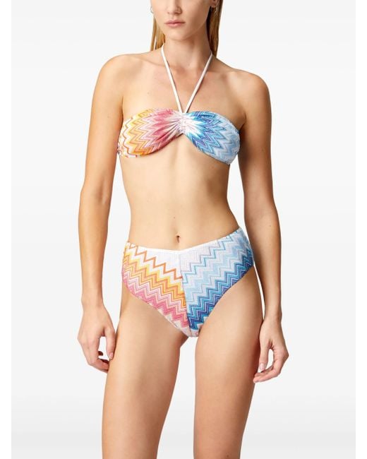 Missoni Blue Zigzag-knit Bikini Set
