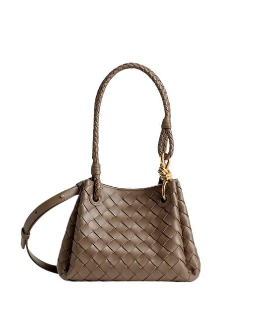 Bottega Veneta Brown Intrecciato Top-handles Shoulder Bag