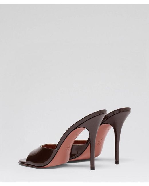 AMINA MUADDI Metallic Elodie Slipper 105 Pearly Coffee Patent