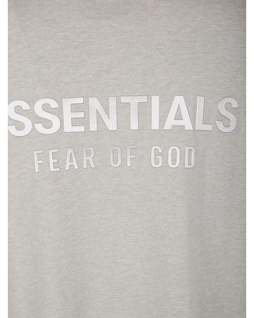 Fear Of God Gray Logo-motif T-shirt for men
