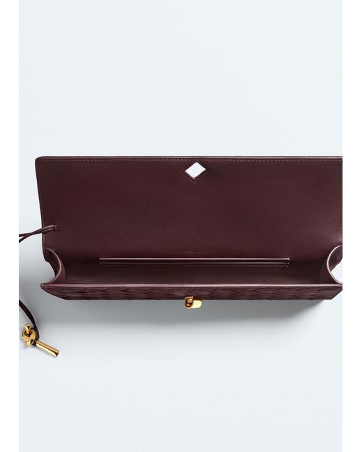 Bottega Veneta Purple Andiamo Suede Clutch Bag