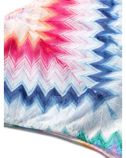 Missoni White Zigzag Bandeau Bikini Set