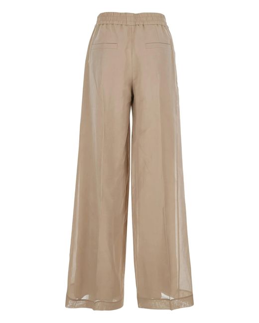 Brunello Cucinelli Natural Elasticated Palazzo Pants