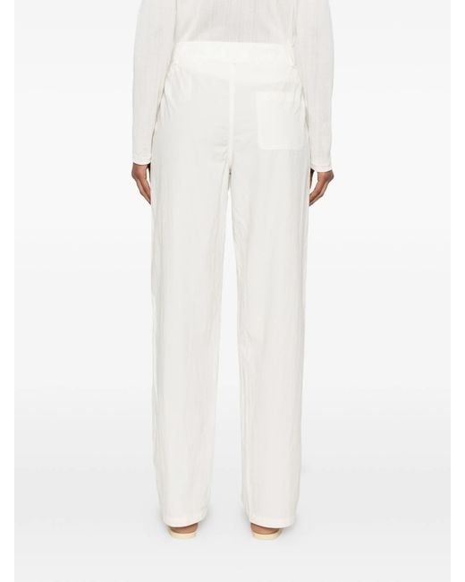 The Row White Fael Straight-leg Trousers