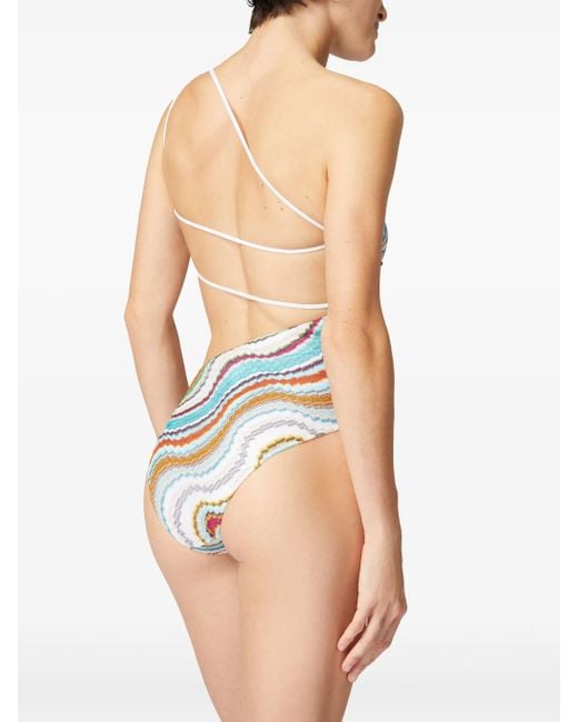 Missoni Blue Zigzag-woven Swimsuit