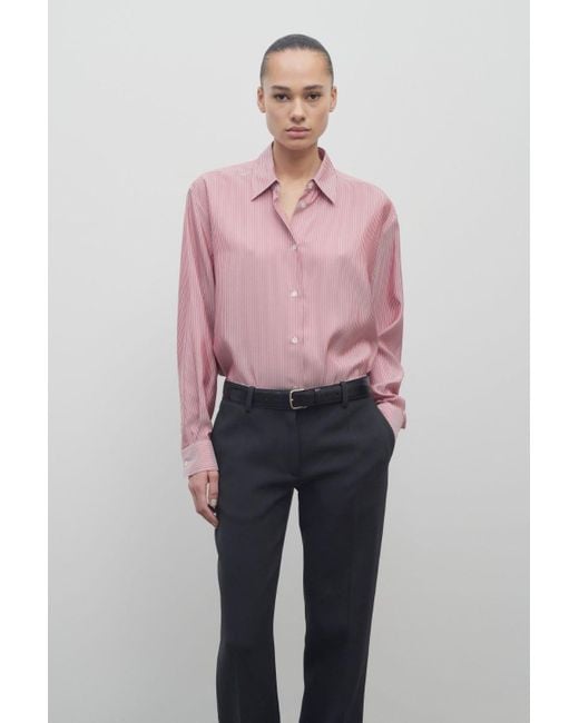 The Row Pink Tansy Shirt In Silk