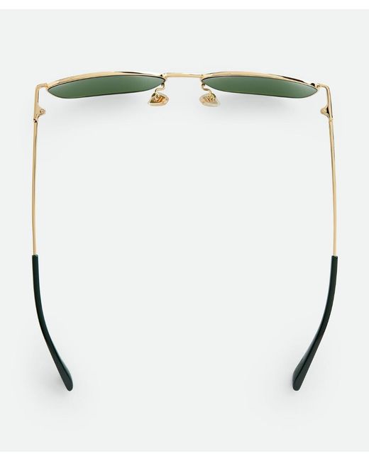 Bottega Veneta Green Split Rectangular Sunglasses