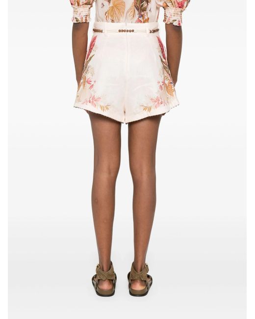 Zimmermann White Ascension Tuck Shorts