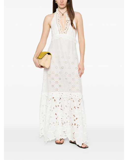 Ermanno Scervino White Lace Cotton Long Dress