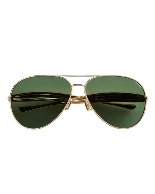 Bottega Veneta Green Sardine Aviator Sunglasses
