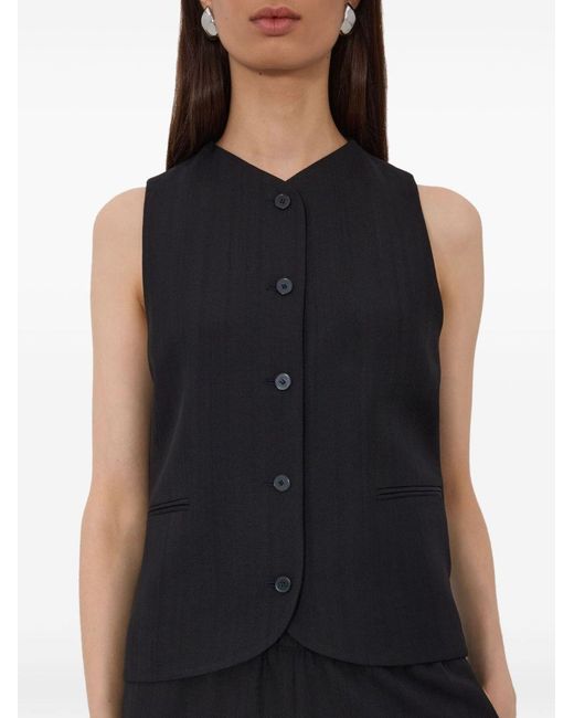 Loulou de Saison Black Paco Tailored Waistcoat