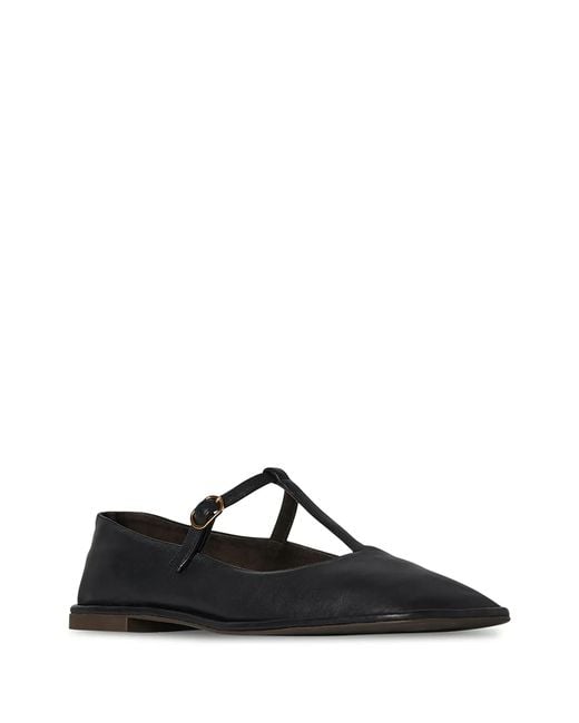 The Row Black T Strap Ballerina Shoes