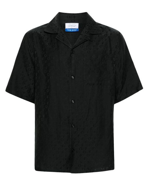 Off-White c/o Virgil Abloh Black Monogram-jacquard Shirt for men