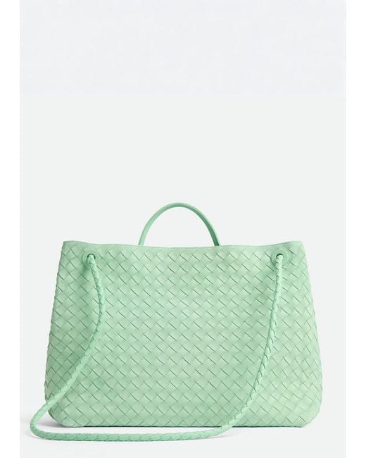 Bottega Veneta Green Large Andiamo Intrecciato Tote Bag
