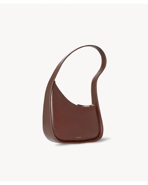 The Row Brown Half Moon Bag In Leather