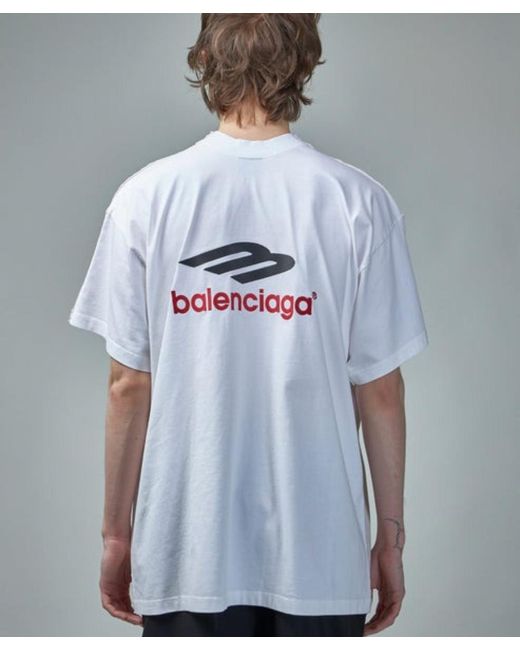 Balenciaga White Styling Tips Double Front T-shirt for men