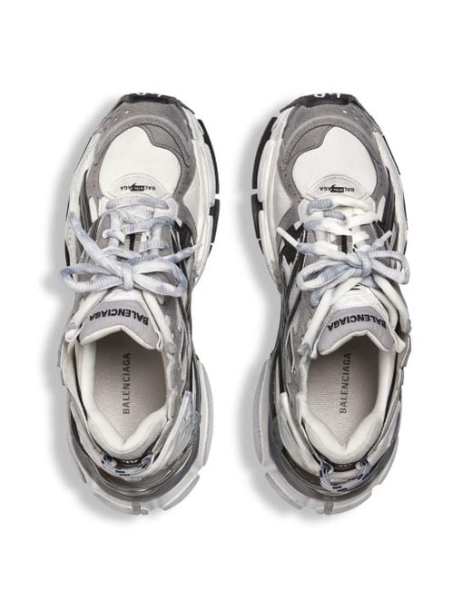 Balenciaga Runner Panelled Sneakers in White for Men | Lyst