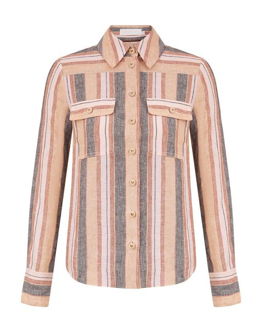 Zimmermann Pink Wanderlust Stripe Shirt