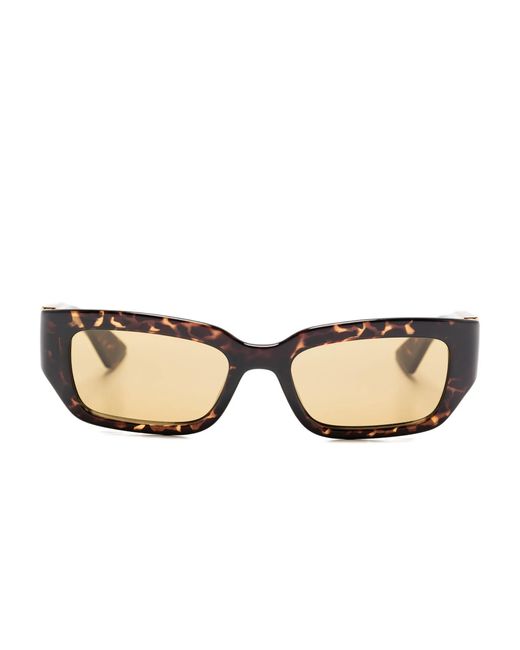 Bottega Veneta Natural Tortoiseshell Rectangle Sunglasses for men