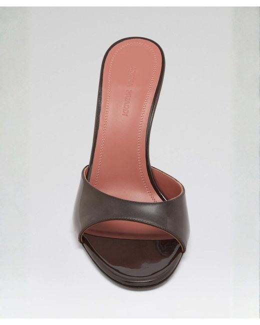AMINA MUADDI Metallic Elodie Slipper 105 Pearly Coffee Patent