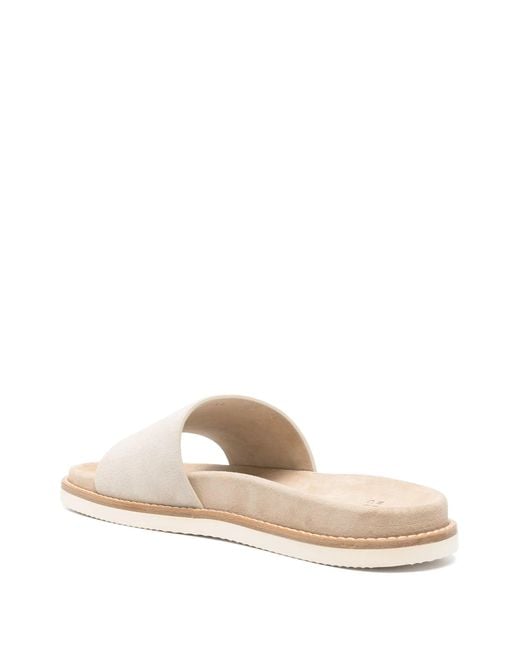 Brunello Cucinelli Natural Suede Slides for men