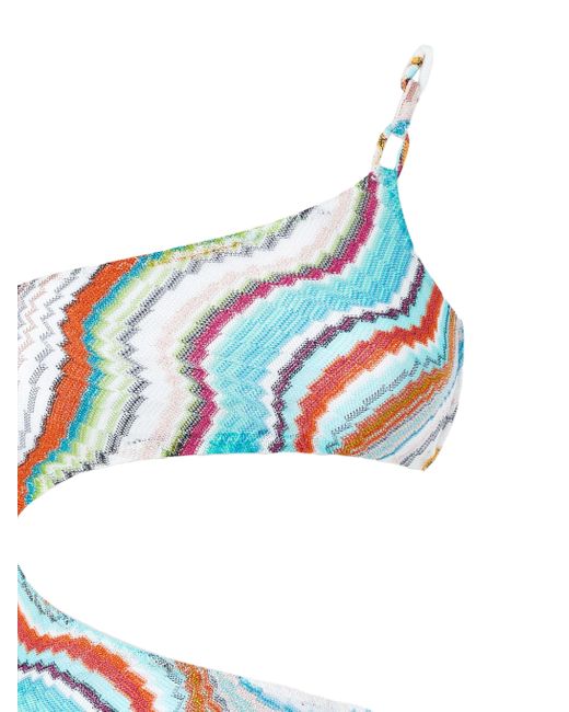 Missoni Blue Zigzag-woven Swimsuit