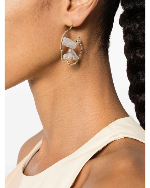 Cult Gaia White Juana Pearl Earrings