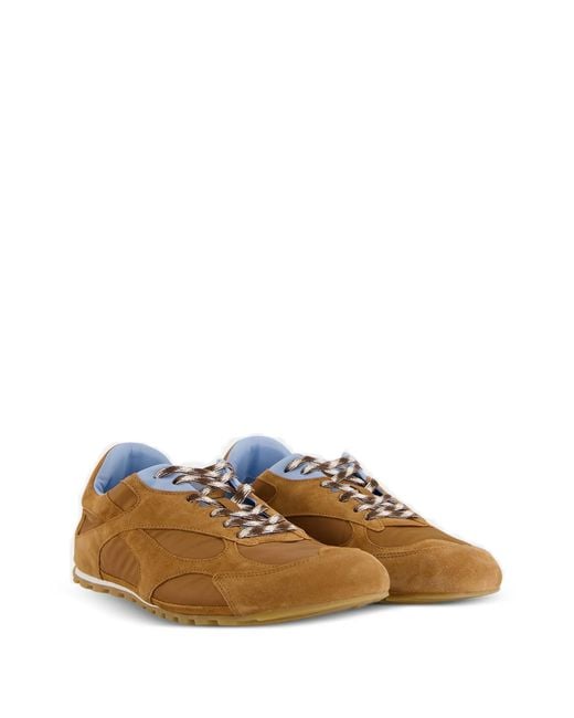 Bottega Veneta Brown Orbit Flash Suede Lace-up Sneakers for men