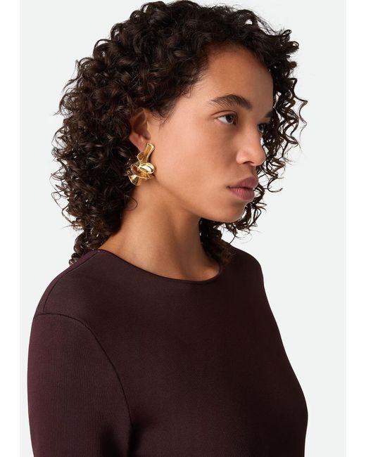 Bottega Veneta Metallic Large Anemone Earrings