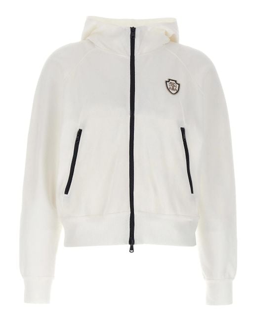 Brunello Cucinelli White Patch-pocket Zip-up Hooded Jacket