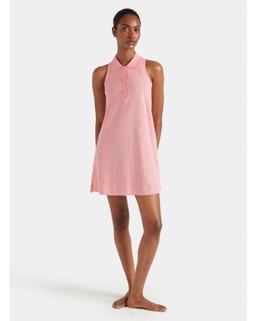Hunza G Pink Terry Towelling Tennis Dress