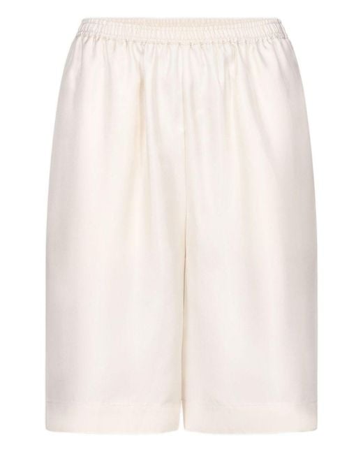 Loulou de Saison White Zinia Lds Silk Twill Bermuda