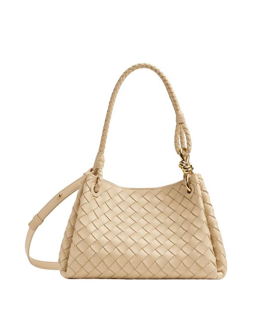 Bottega Veneta Natural Parachute Leather Shoulder Bag