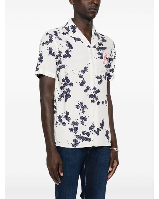 Orlebar Brown White Hibbert Floral-print Shirt for men