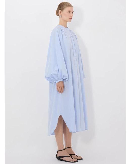 Loulou de Saison Blue Vitti Cotton Poplin Dress
