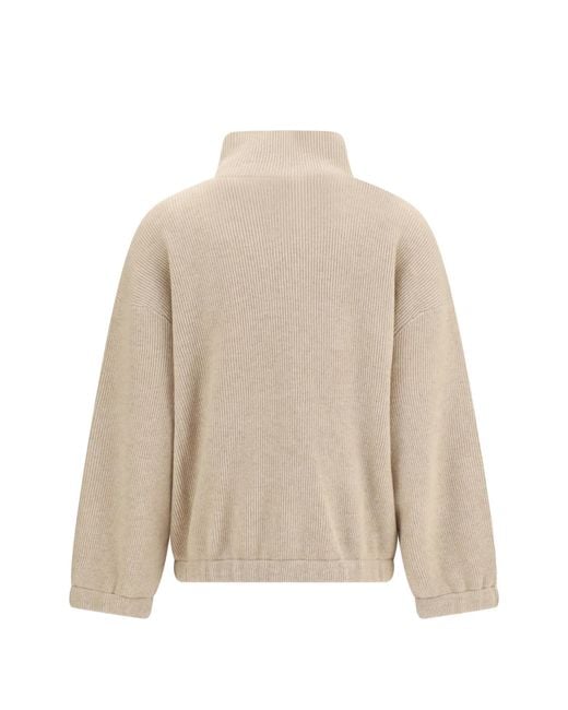 Brunello Cucinelli Natural Cashmere Half-zip Sweater