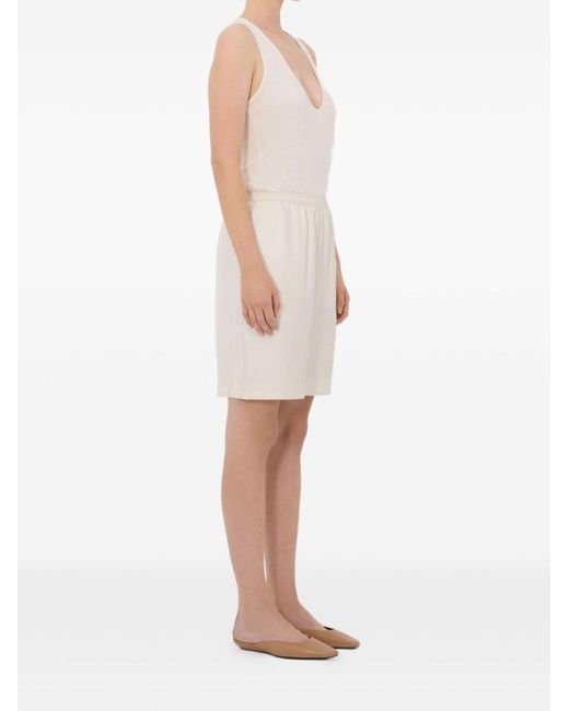 Loulou de Saison White Zinia Lds Silk Twill Bermuda