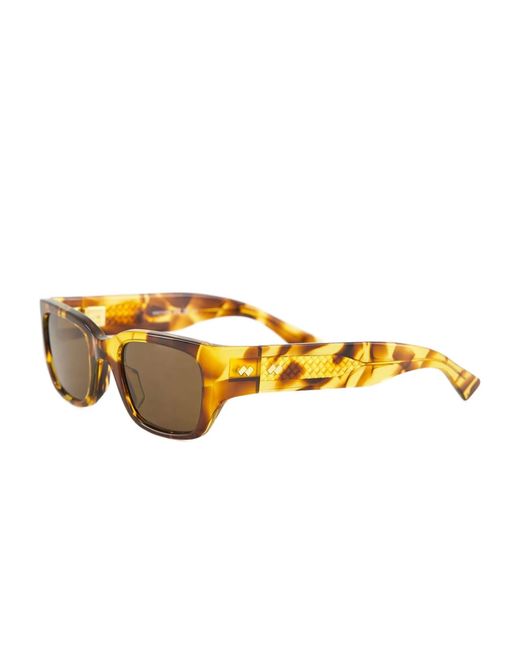 Bottega Veneta Brown Tortoiseshell Square Sunglasses for men