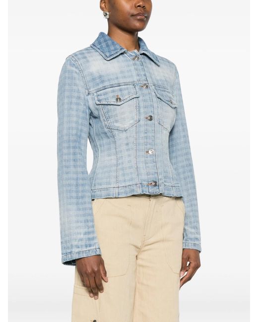 Ermanno Scervino Blue Check Pocket Jacket