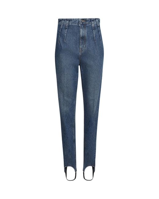 Mugler Blue Pleated Trousers