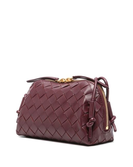 Bottega Veneta Purple Intrecciato Concert Shoulder Bag