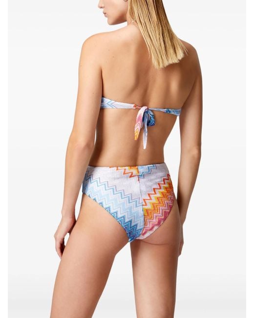 Missoni Blue Zigzag-knit Bikini Set