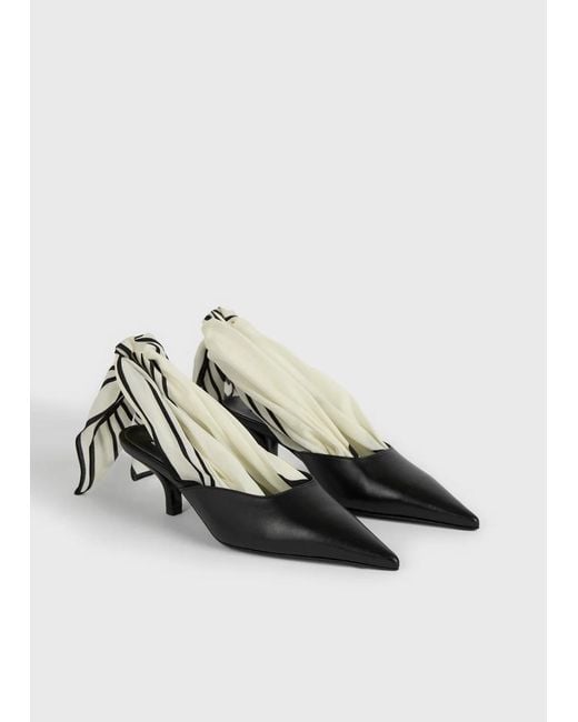 Totême Scarf Nappa Slingbacks Black/ecru