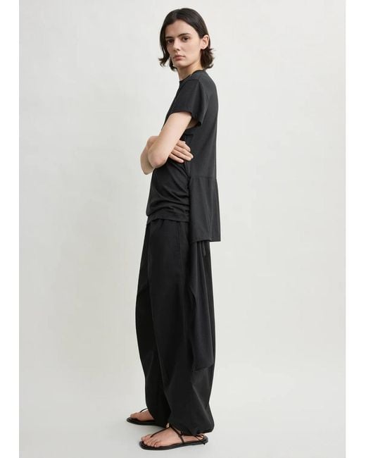 Totême Drawstring Cotton Trousers Black