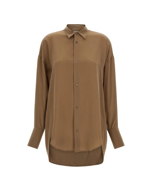 DARKPARK Natural Georgia Detachable-scarf Shirt