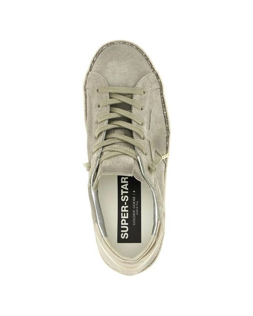 Golden Goose Deluxe Brand Natural Super-star Glitter-star Leather Sneakers