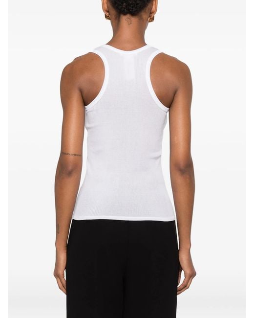 The Row White Cendrea Ribbed Racerback Tank Top