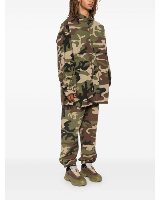 Fear Of God Green Camouflage Recycled Nylon Blend Shirt for men